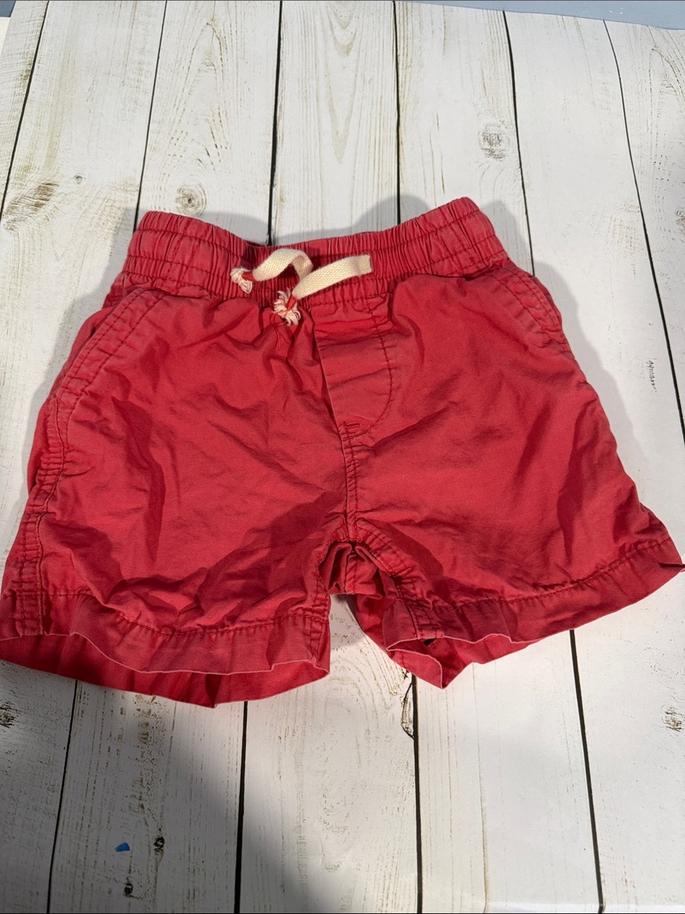 GAP Coral Red Drawstring Cotton Kids Shorts